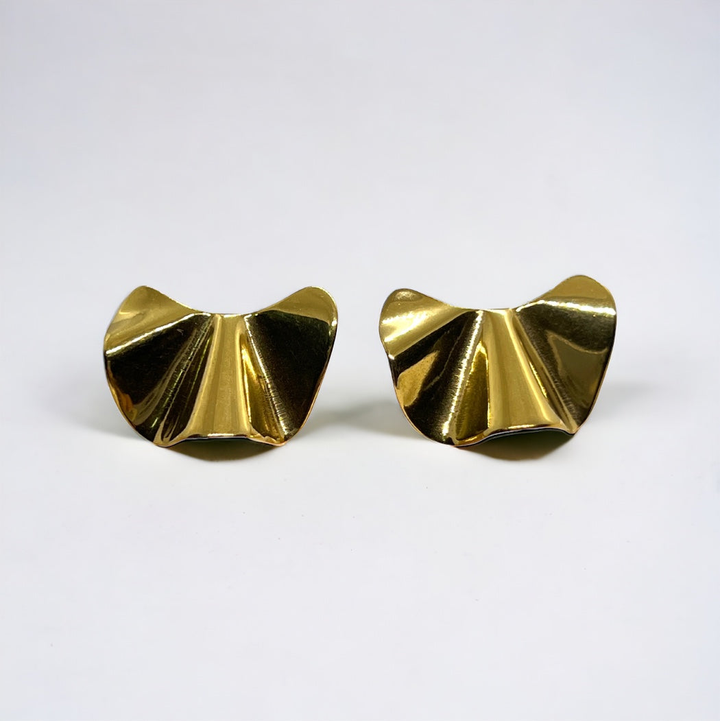 Gold Fan Earring