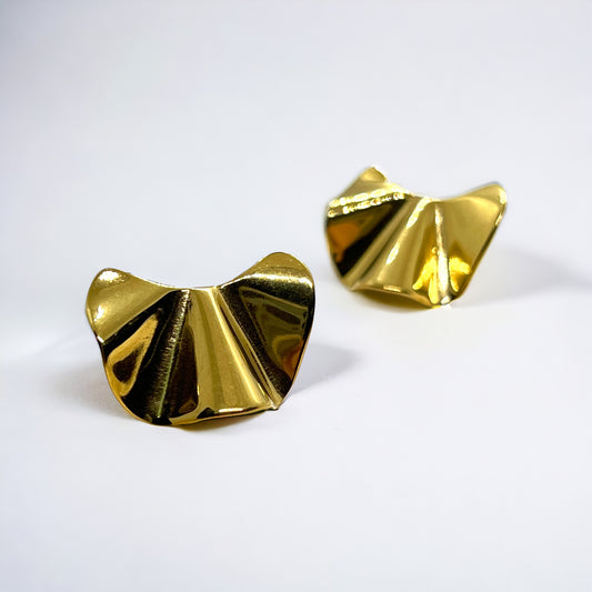 Gold Fan Earring